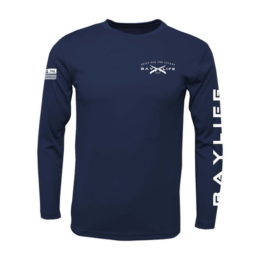 Skiff Life Center Console Bay Boat Fishing Shirts Men's Quick Dry  Lightweight UPF 50+ Long Sleeve Shirt Moisture Wicking