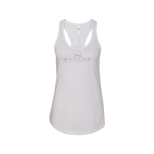 Bay Life Ladies' Racerback Tank Top | White