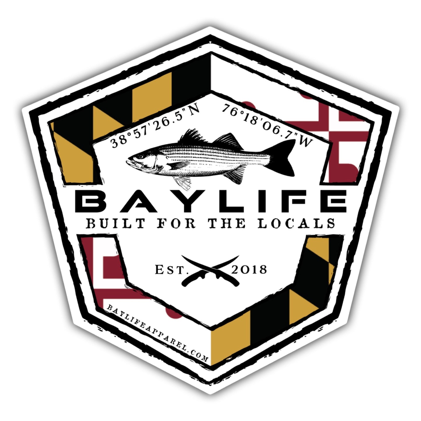 Bay Life Sticker  | Maryland Rockfish