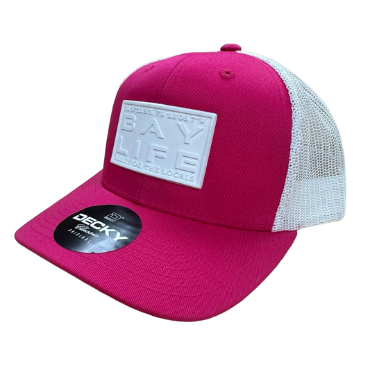 White PVC Patch | Hot Pink/White Mesh Hat - Decky