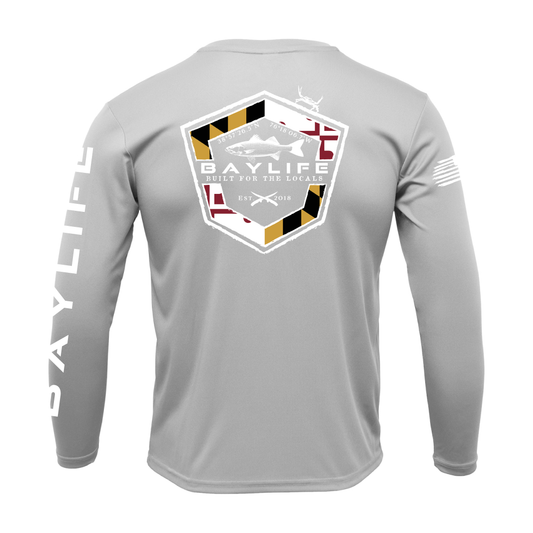 Maryland Rockfish | Performance Long Sleeve | Silver